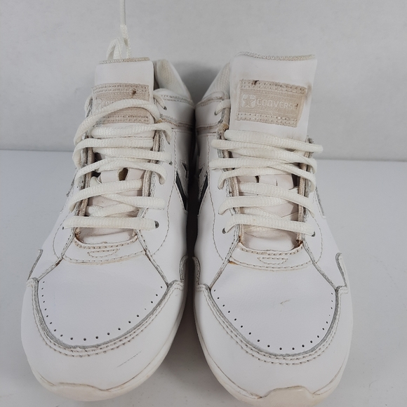 CONVERSE Womens 8.5 Pro White Leather Blue Logo - Picture 4 of 13